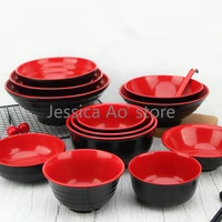 11 20cm melamine tableware large bowl set red black ramen noodle bowl japanese rice bowl korean tableware soup bowl