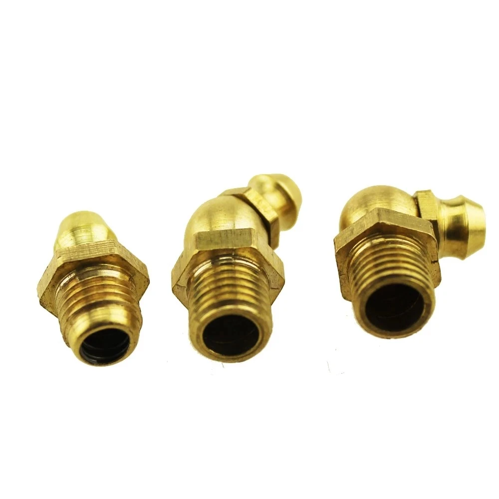

5PCS Zerk Grease Nipple Fittings Thread Greasers M6M8M10 Male Thread Brass Hydraulic Copper Snipple Linear Grease Fitting