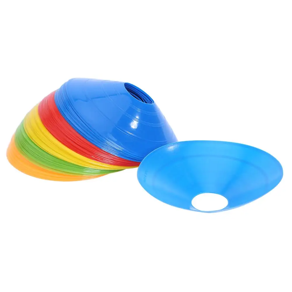 

50pcs/lot Soft Disc Football Training Cones Marker Discs Soccer Sports Saucer Entertainment Sports Accessories 5*20CM