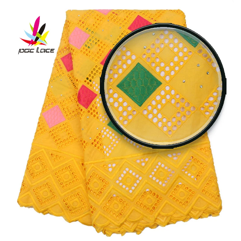 2020 дешевые новые желтые высококачественные гипюровые нигерийские платья Aso Ebi в