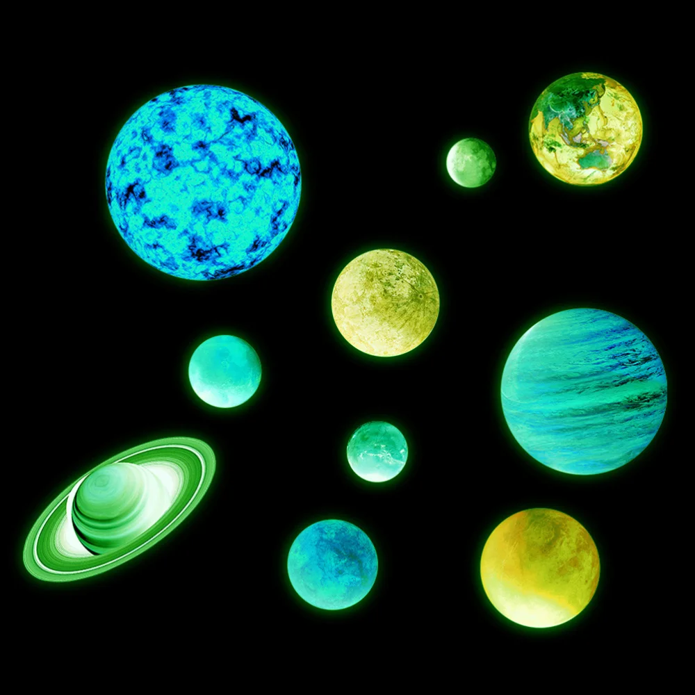 

20 x 20cm Fluorescent Wall Sticker The Universe Planet Galaxy Waterproof Decoration Children Room Bedroom Luminous Decal (Neptun