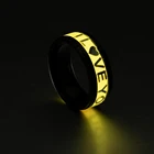 Модные светящиеся черные кольца с надписью Love для мужчин и женщин, светящиеся в темноте, модные мужские флуоресцентные светящиеся кольца, женская бижутерия, размер 13