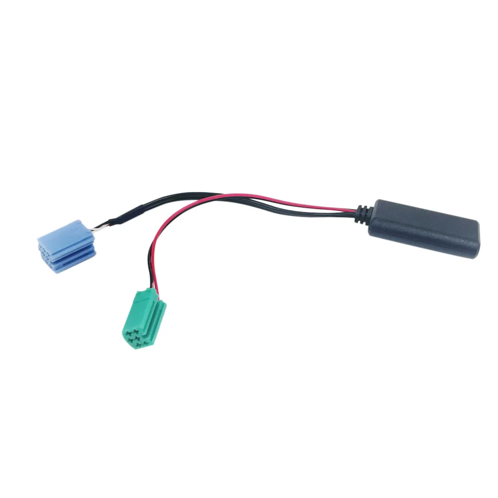 Адаптер AUX-кабеля с Bluetooth-совместимым гнездом 6Pin 8Pin для автомобильных радиостанций Renault Updatelist 2005-2011, зелено-синего цвета.