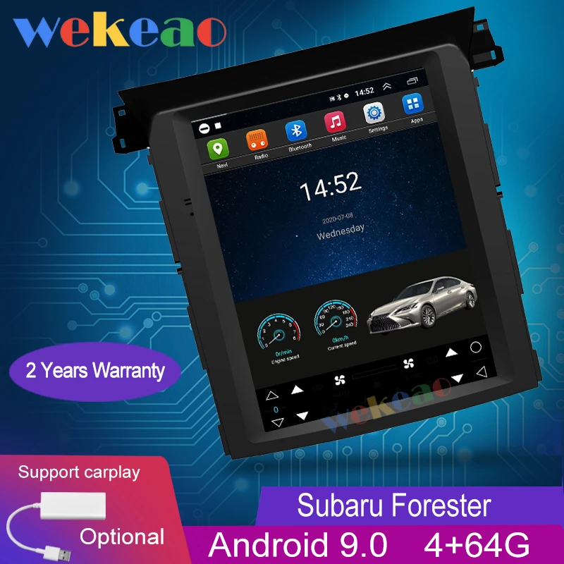 Wekeao 10 4 &quotвертикальный экран Tesla стиль 1 Din Android 9 0 автомобильное радио GPS навигация