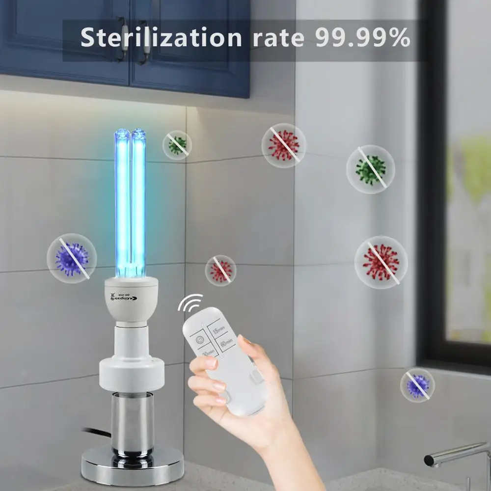 15w 25w UVC Sterilization Germicidal Bulb 110v 220v E27 UV Lamp Ozone Clean Quartz Light With Timer remoter for 20m² 30m² Room | Лампы и