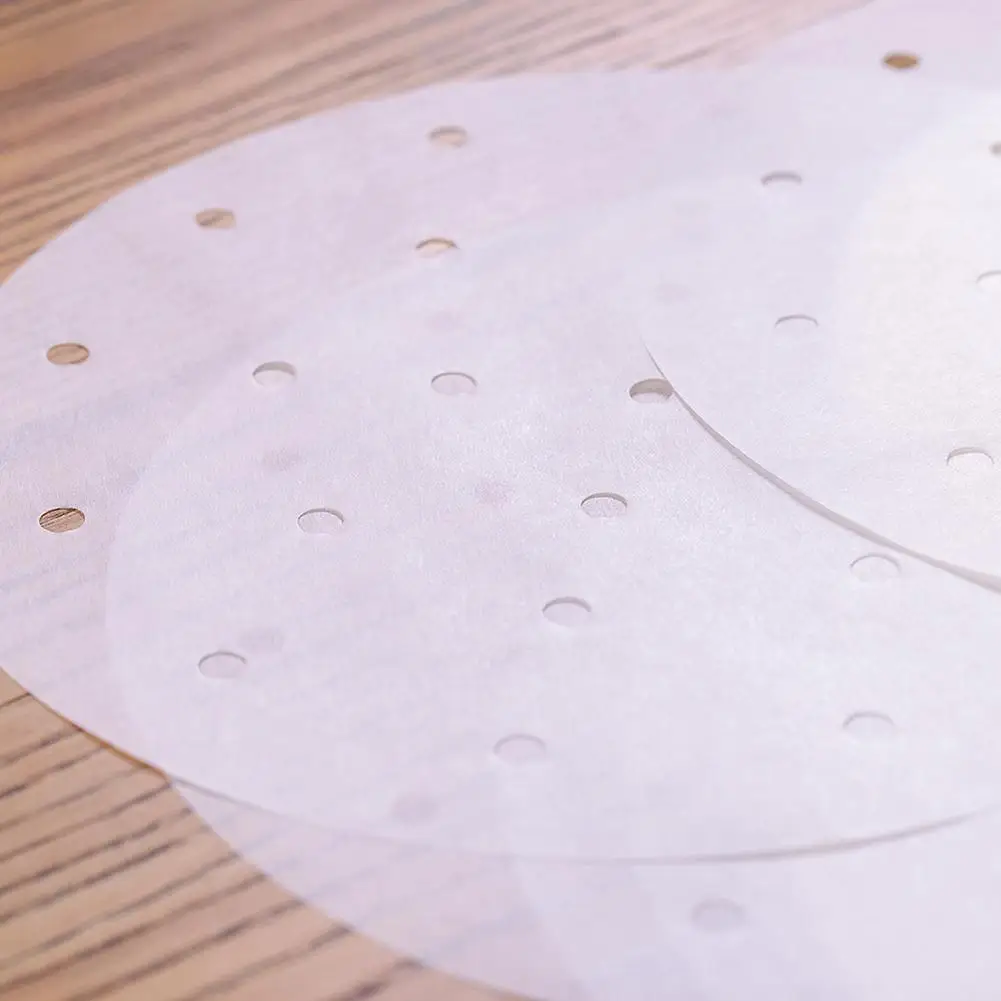 50PCS Non-stick Round Steamer Baking Pad 20/25 Cm Non-Stick Steaming Basket Mat Cooking Tool Perforated Wood Pulp Papers | Дом и сад
