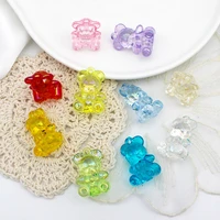 10pcs 19x29mm candy color crystal bear pendant can make cute earrings pendants and necklaces diy creative jewelry finding