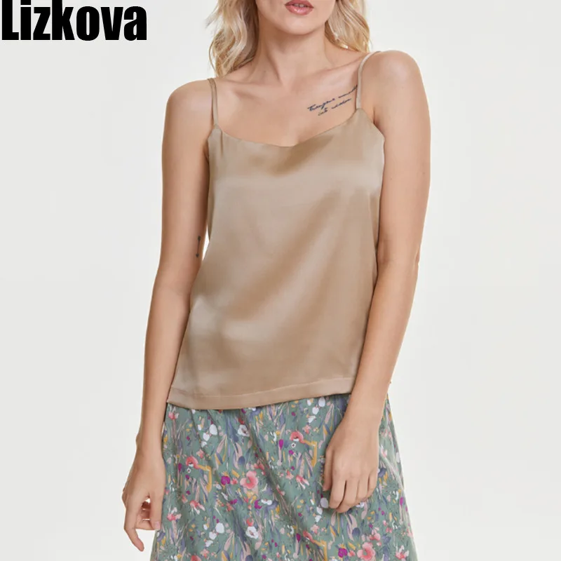 Топ женский атласный с круглым вырезом на лето 2021 | Женская одежда
