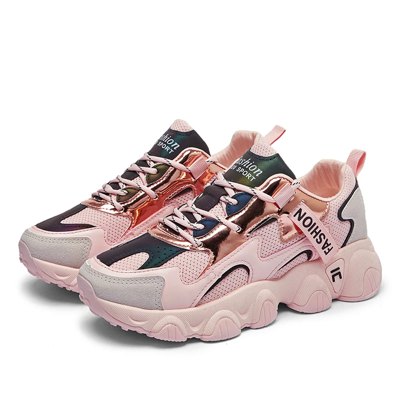 2020 новые женские массивные кроссовки модные на шнуровке Basket Femme Dad дышащие
