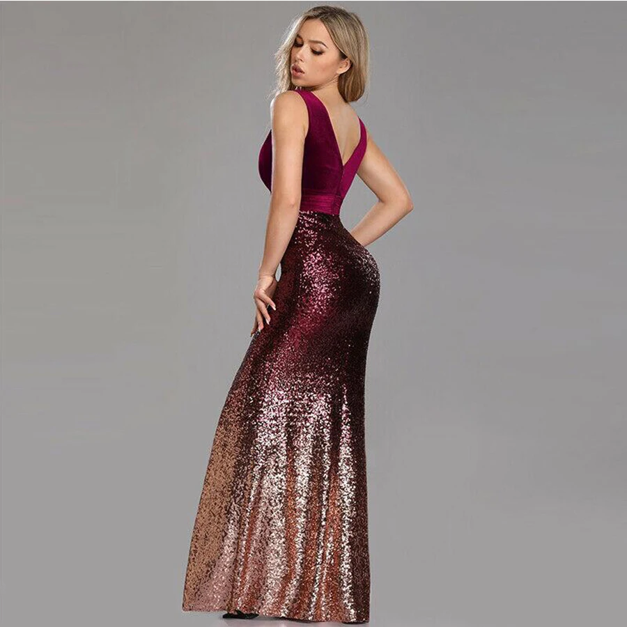 

Evening Dress Sleeveless Tank Evening Dresses for Women Sequin Mermaid Robe Soiree Floor Length Elegant Formal Gown 2019 LT002