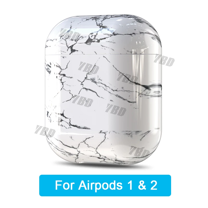 bright white YBD роскошный чехол с мраморным рисунком для AirPods цвета чехол для Apple Airpods Air Pods чехол Coque Funda для Airpod аксессуары - Цвет: bright white