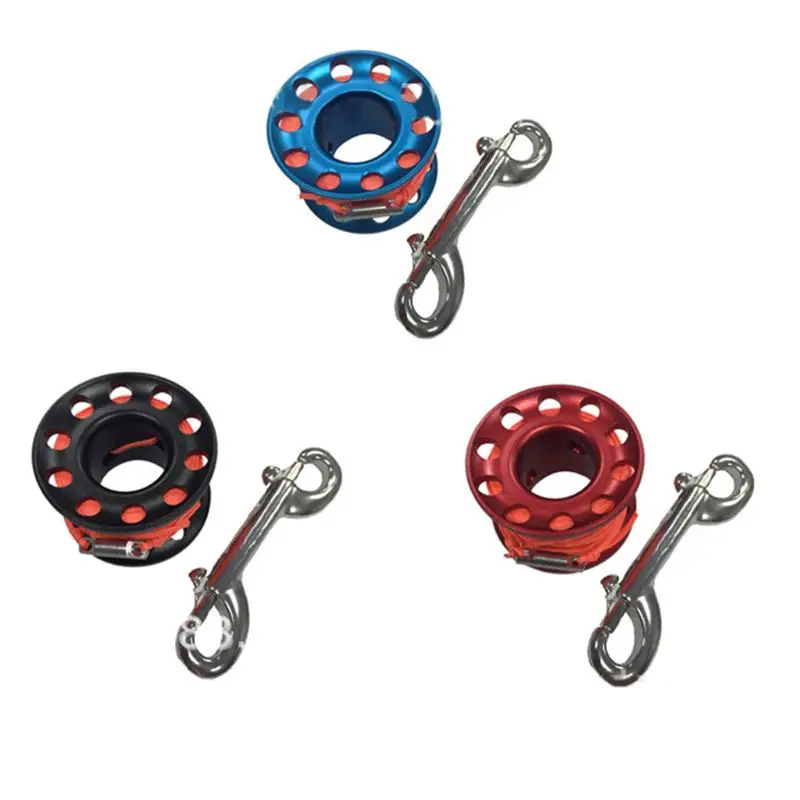 

Lightweight Scuba Diving Aluminum Alloy Spool Finger Reel with Bolt Snap Hook