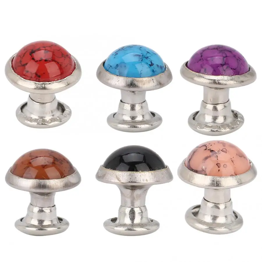 50 шт. 8 мм кожаные заклепки бирюзовые Круглый браслет с шипами украшения для сумок