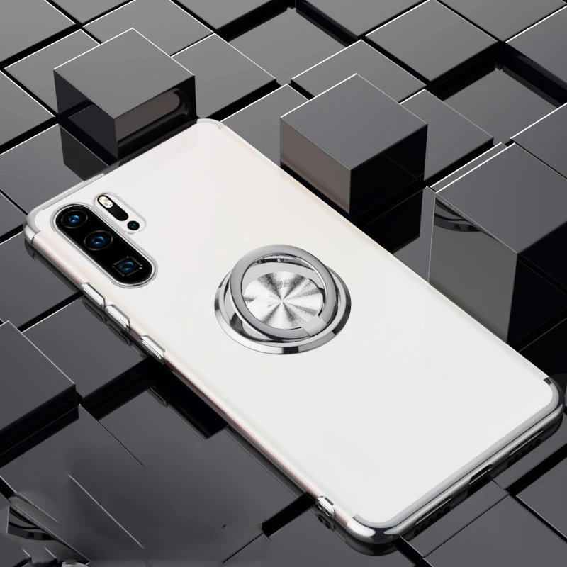 Silver Elecplating мягкий чехол для samsung Galaxy Note 10 9 8 S10 плюс S10e S9 S8 M10 M20 M30 A20 A30 A40 A50 A60 A70 палец кольцо крышки - Цвет: Silver