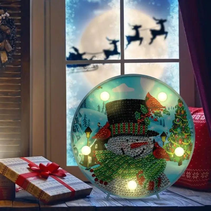 DIY Алмазная картина особой формы Рождественский Снеговик светильник вышивка