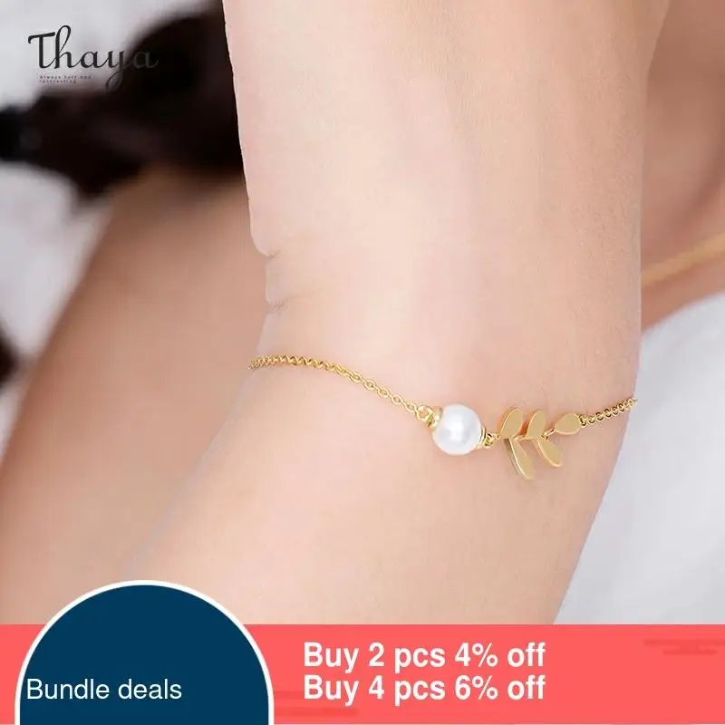 Thaya подлинный браслет из серебра 925 пробы с пресноводным жемчугом 14 к