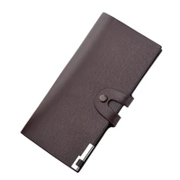 mens long wallet tide brand fashion long zipper coin purse male suit bag soft pu leather button multiple card slots holder