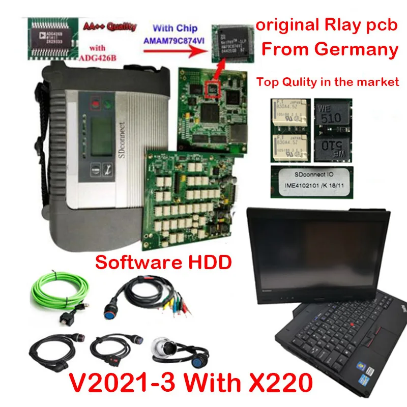 Высококачественная оригинальная печатная плата MB STAR C4 AM79C874VI и ADG426 с ноутбуком X220