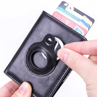 2022 rfid airtag wallet money bag leather card holder small men women wallets purse air tags bag for apple airtags tracker case