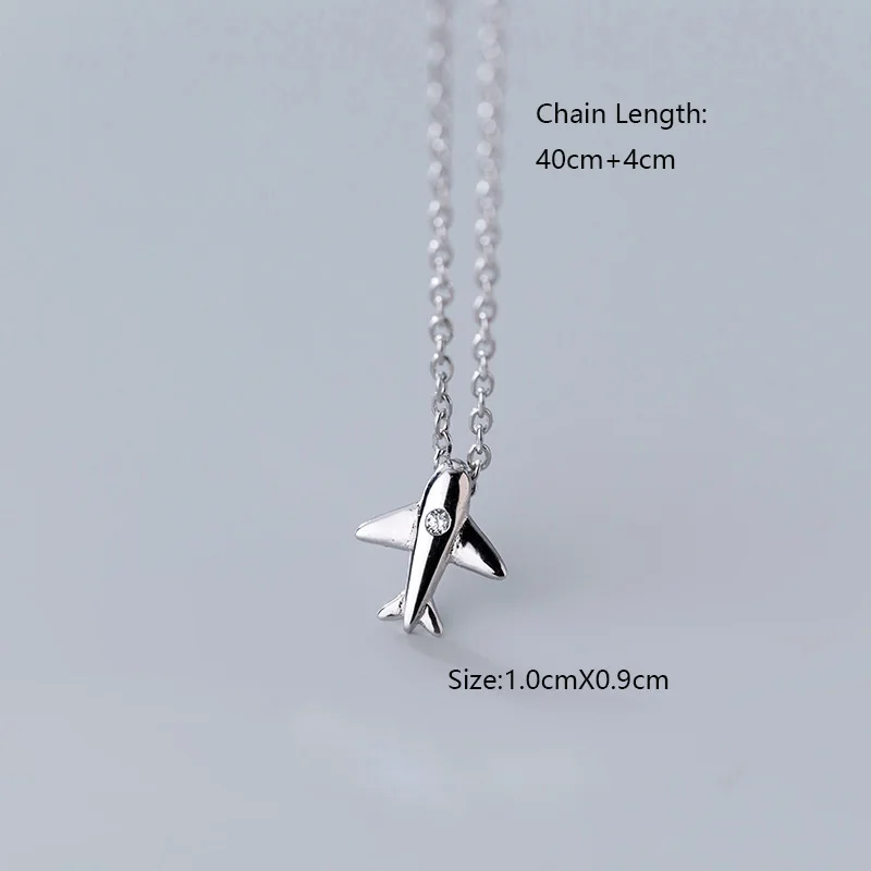 Necklace Trustdavis, 925 пробы, серебро, милый самолет, CZ серьги, подвеска, ожерелье для женщин, ювелирные изделия из стерлингового серебра, подарок DS222 - Окраска металла: Necklace