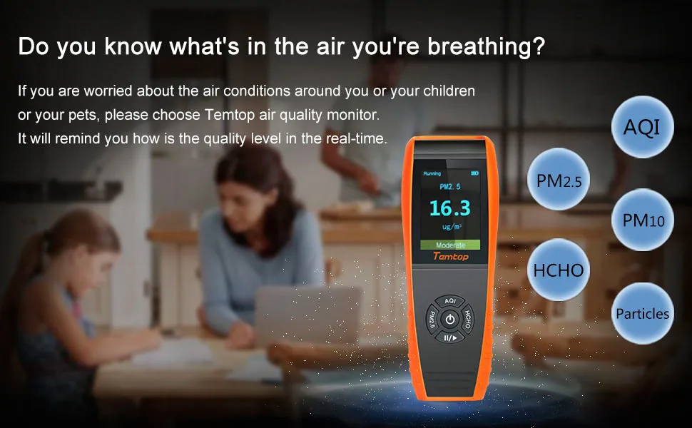 Крытый Открытый PM2.5/PM10/измеритель частиц HCHO/AQI тестер LKC-1000E монитор качества воздуха детектор формальдегида