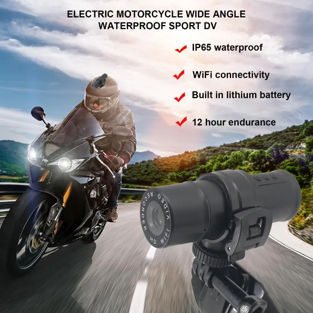 

Recording Camera 120 Degree Wide Angle Wide Application Portable 1080P HD-compatible IP65 Camcorder for Motorcycle Accessories