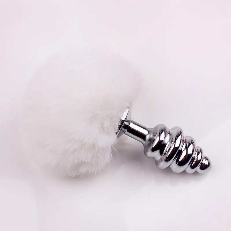 Thread White Костюмы для косплея Реквизит Кролик хвост из нержавеющей стали для взрослых дневник Анальная пробка стимуляция двора половой стимулятор игрушки для мастурбации - Цвет: Thread White