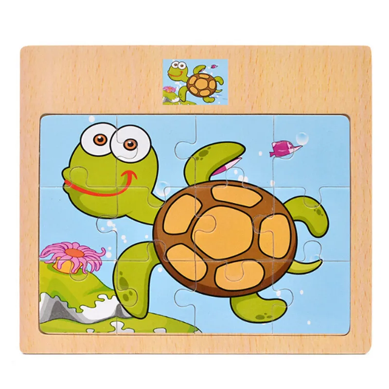 tortoise Обучающая доска в форме познавательного пазла для детей, деревянные игрушки для детей, обучающая игрушка, обучающая игра Монтессори, кубики, игрушки - Цвет: tortoise