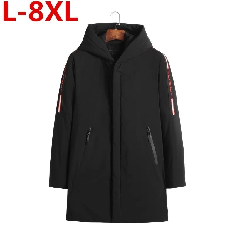 Высокое качество размера плюс 8XL новые зимние парки для мужских пиджака с