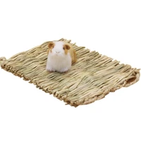 1 piece hamster grass mat natural woven straw mats for small animal summer rabbit squirrel rat guinea pig cage bed accessories