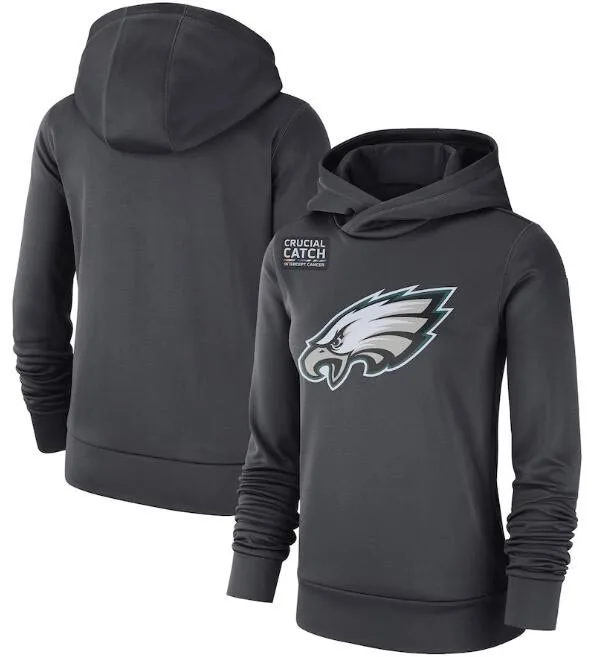 

Philadelphia Women's Crucial Catch Performance Eagles Anthracite Pullover Hoodie