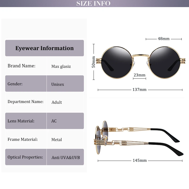 Мужские брендовые винтажные Круглые Солнцезащитные очки новые серебристые