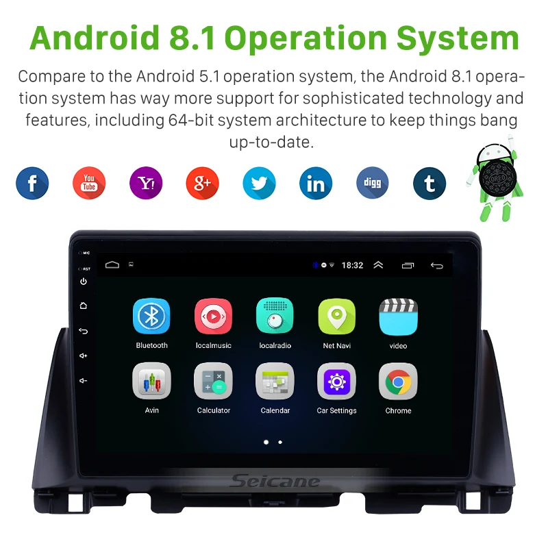Автомагнитола Seicane 2 din Android 8 1 10 дюйма GPS-навигатор для Kia K5 2016 поддержка камеры