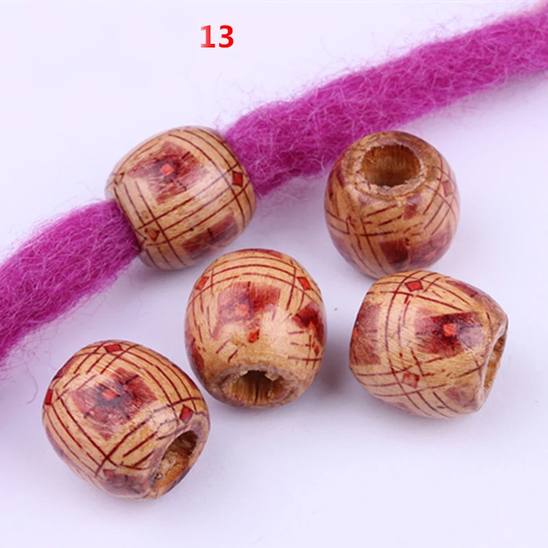 50 шт. дредлок из бисера деревянные волосы оплетенные бусины большое отверстие