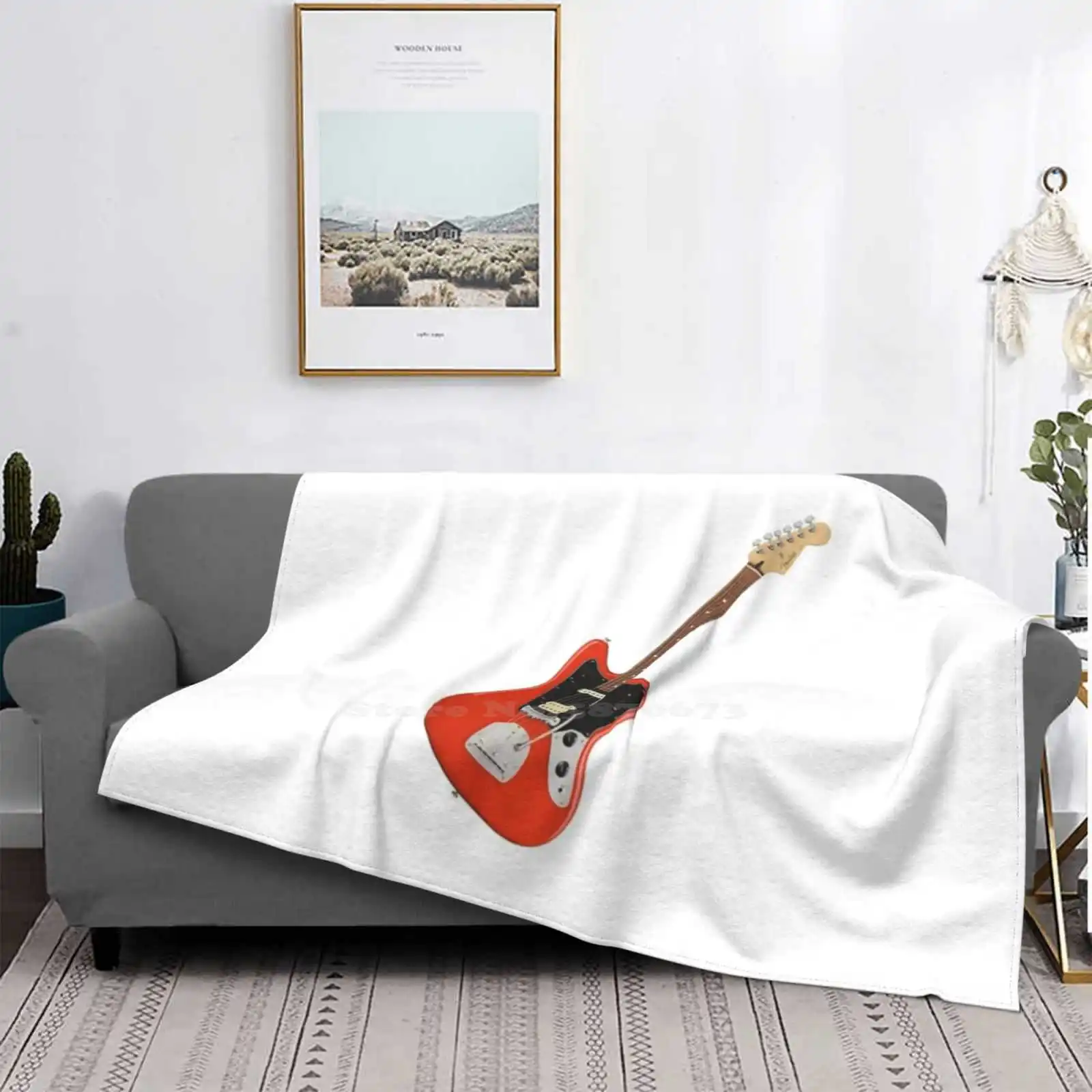 

Low Price New Print Novelty Fashion Soft Blanket Electric Guitar Metal Punk