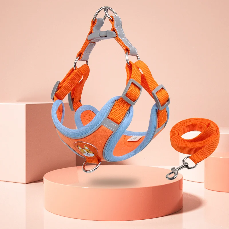 

New Pets Adjustable Dog Harness Cute Puppy Cat Soft Walking Leash Set Vest Chihuahua Beagle For Small Dogs