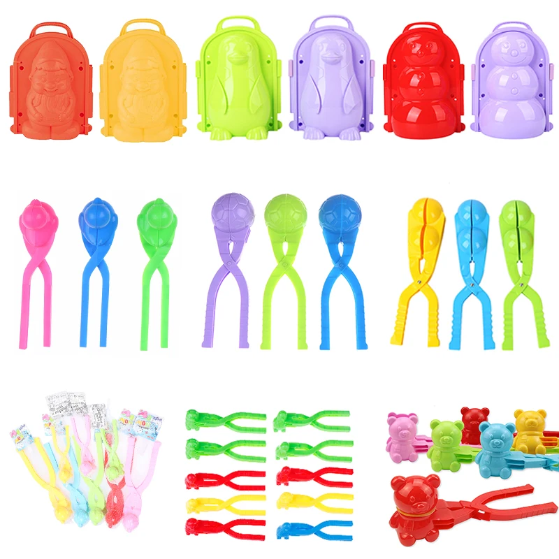 

Snowball Maker Clip Children Outdoor Plastic Winter Snow Sand Mold Tool for Snowball Fight Outdoor Fun Sports Toys