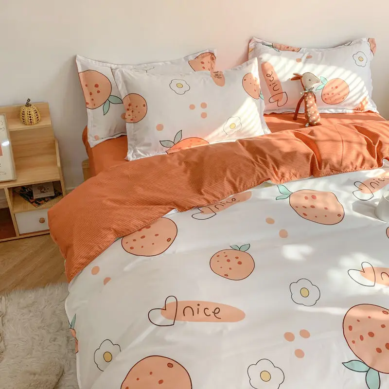 

Plant Bedding Set Luxury Family Set Sheet Duvet Cover Pillowcase Set for Boys Girls Room Bed Linen Plant Strawberry Printed
