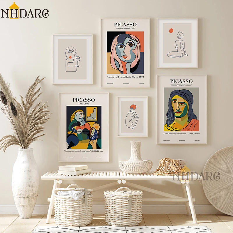 

Picasso Poster Colorful Figure Body Abstract Paiting Canvas Print Creative Wall Picture Modern Home Room Decor
