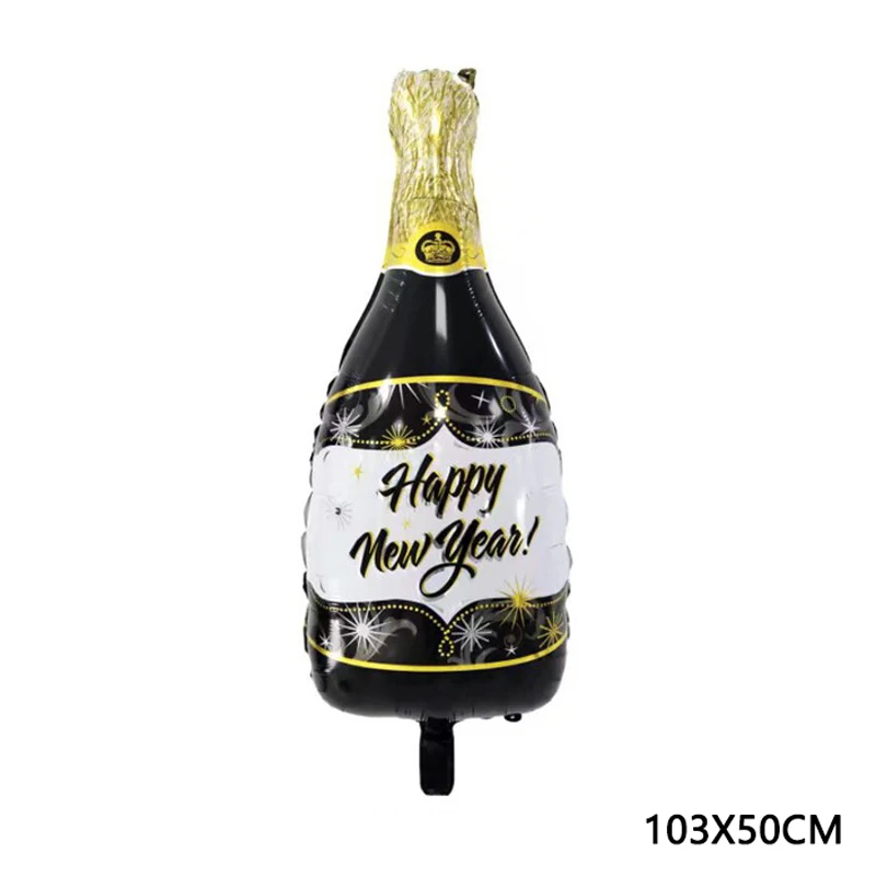 Новинка 2020 с Новым годом черная бутылка шампанского фольгированные воздушные