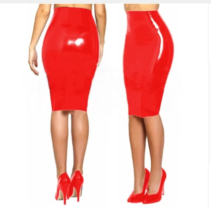 Черная красная латексная юбка сексуальная женская 100% из натурального каучука
