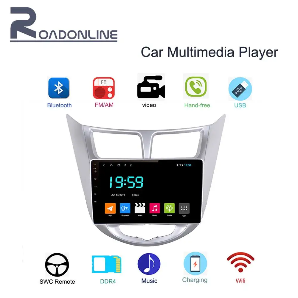 2din 9 &quotAndroid автомобильный Радио gps навигация подходит для 2010 verna стерео