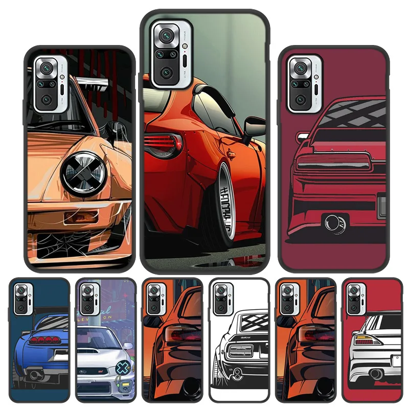 jdm sports cars phone case for xiaomi redmi note 10 pro case redmi note9 12 9 pro 11s 8 8t 10pro 9s 10s 7 9t 9a 9c nfc 8a covers free global shipping