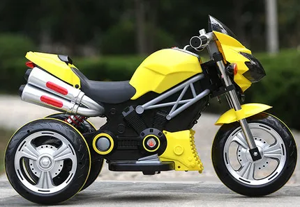 Yellow Dual Drive Крутой Детский Большой Электрический Автомобиль Мотоцикл дети зарядка трехколесный велосипед детская игрушка автомобиль цикл Электрический мопед - Цвет: Yellow Dual Drive