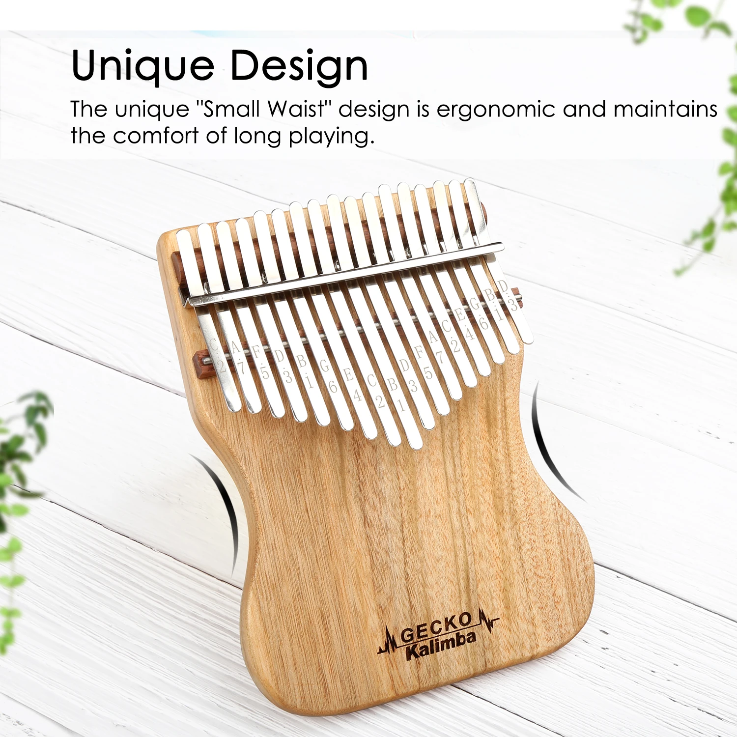 Пианино для большого пальца Gecko Kalimba 17 клавиш корпус из массива дерева