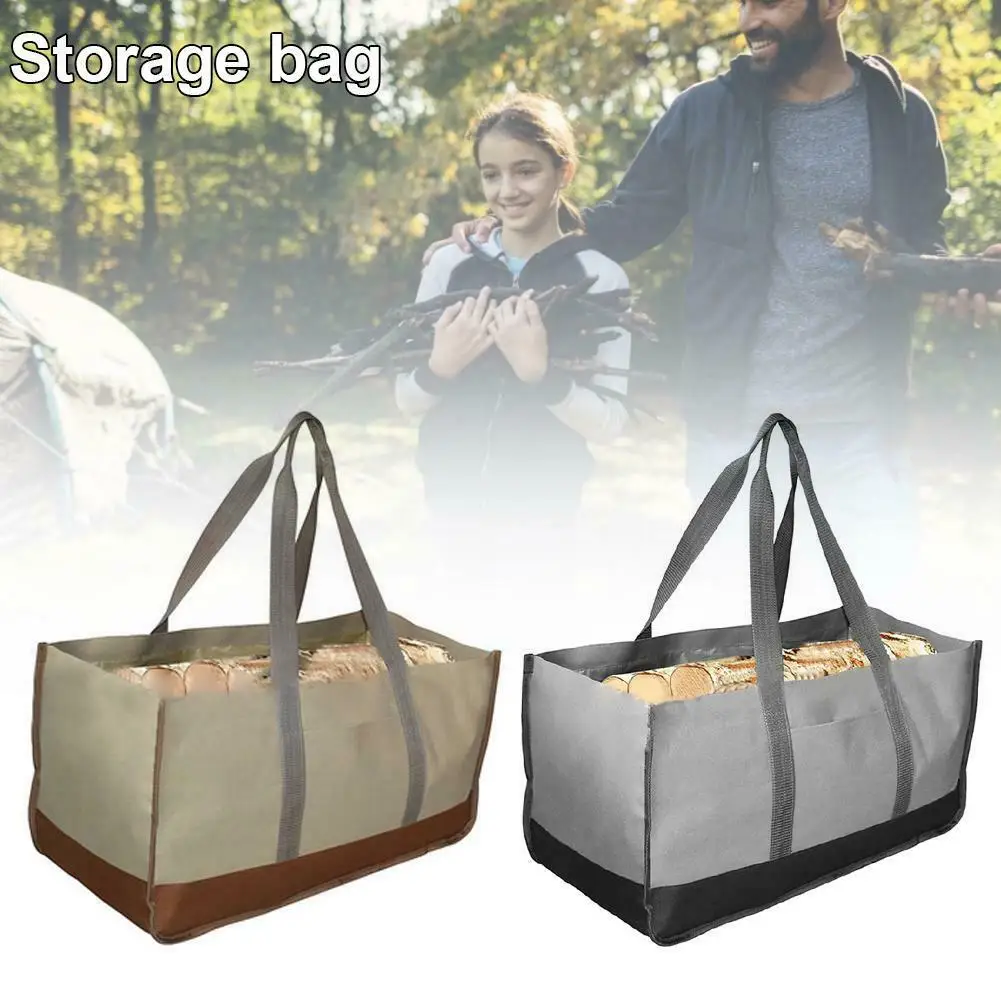 

Portable Firewood Carrier Storage Tote Large Capacity Bag for Camping Indoor Fireplace AUG889