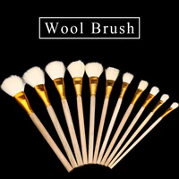 wool brush sweep gold leaf silver foilbrush gluebeauty makeup brusha set of high quality diy gilding leaves tools wood brush