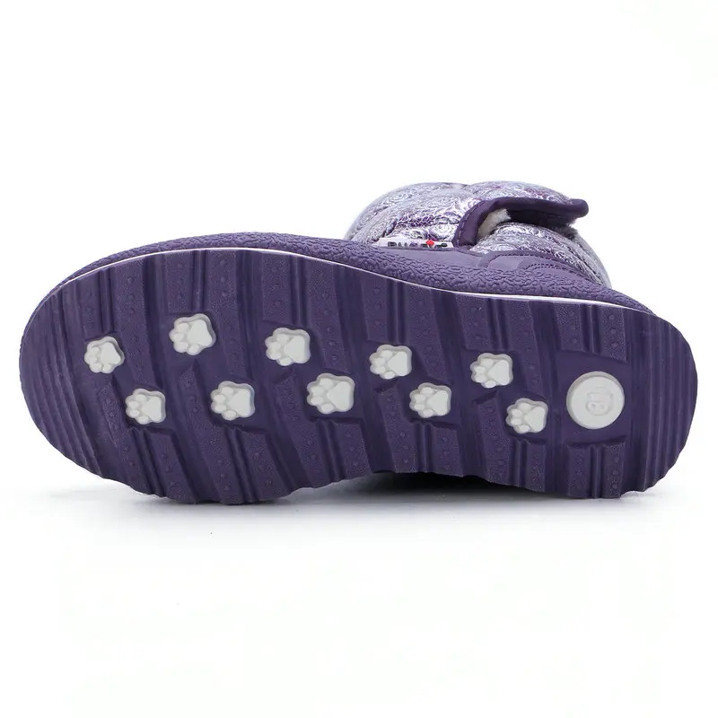 Теплые зимние сапоги Детская обувь Мягкая меховая подошва из синтетического