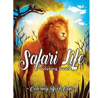 safari life coloring book magnificent african safari animals and beautiful savanna landscapes plants and flowers 25 page