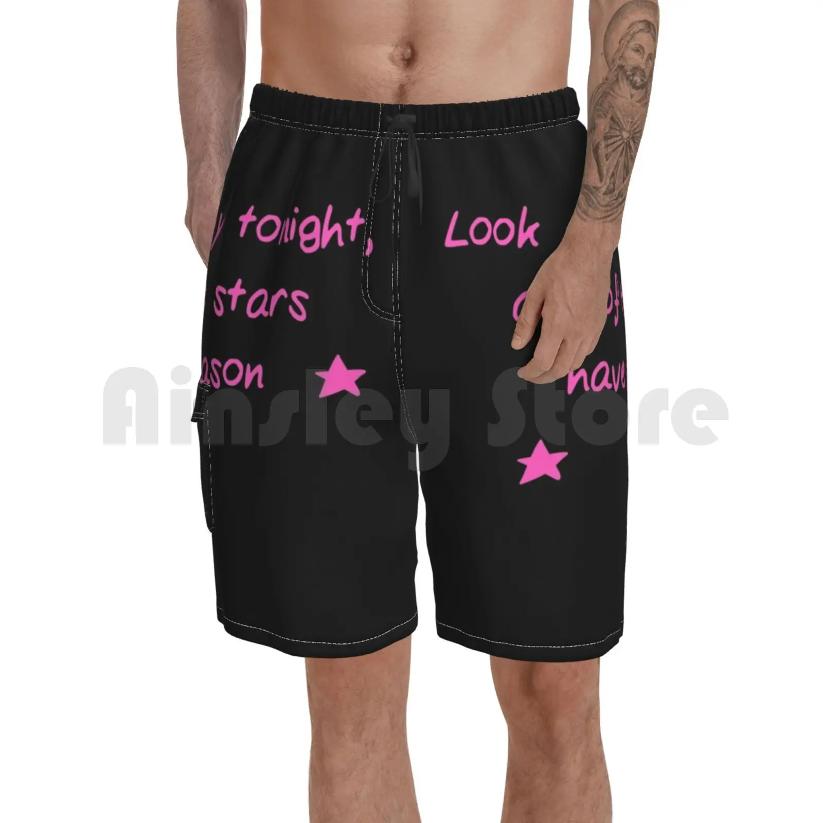 

Пляжные шорты Lil Peep Star Shopping С текстом песни Pink-Lil Peep Merch Lil Peep Everybodys